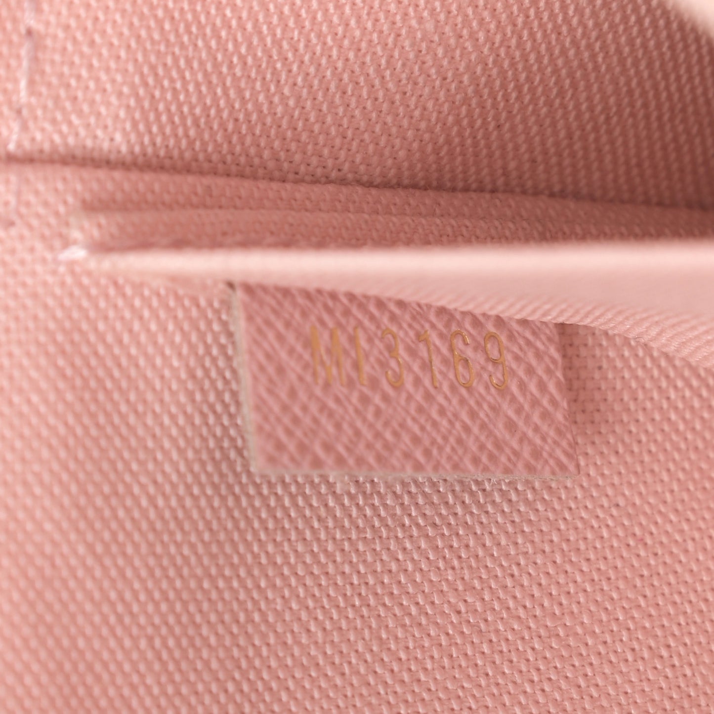 Damier Azur Pochette Felicie Chain Wallet Rose Ballerine