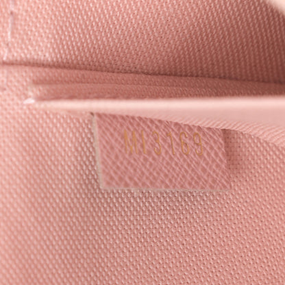 Louis Vuitton Damier Azur Pochette Felicie Chain Wallet Rose Ballerine 9 of 15