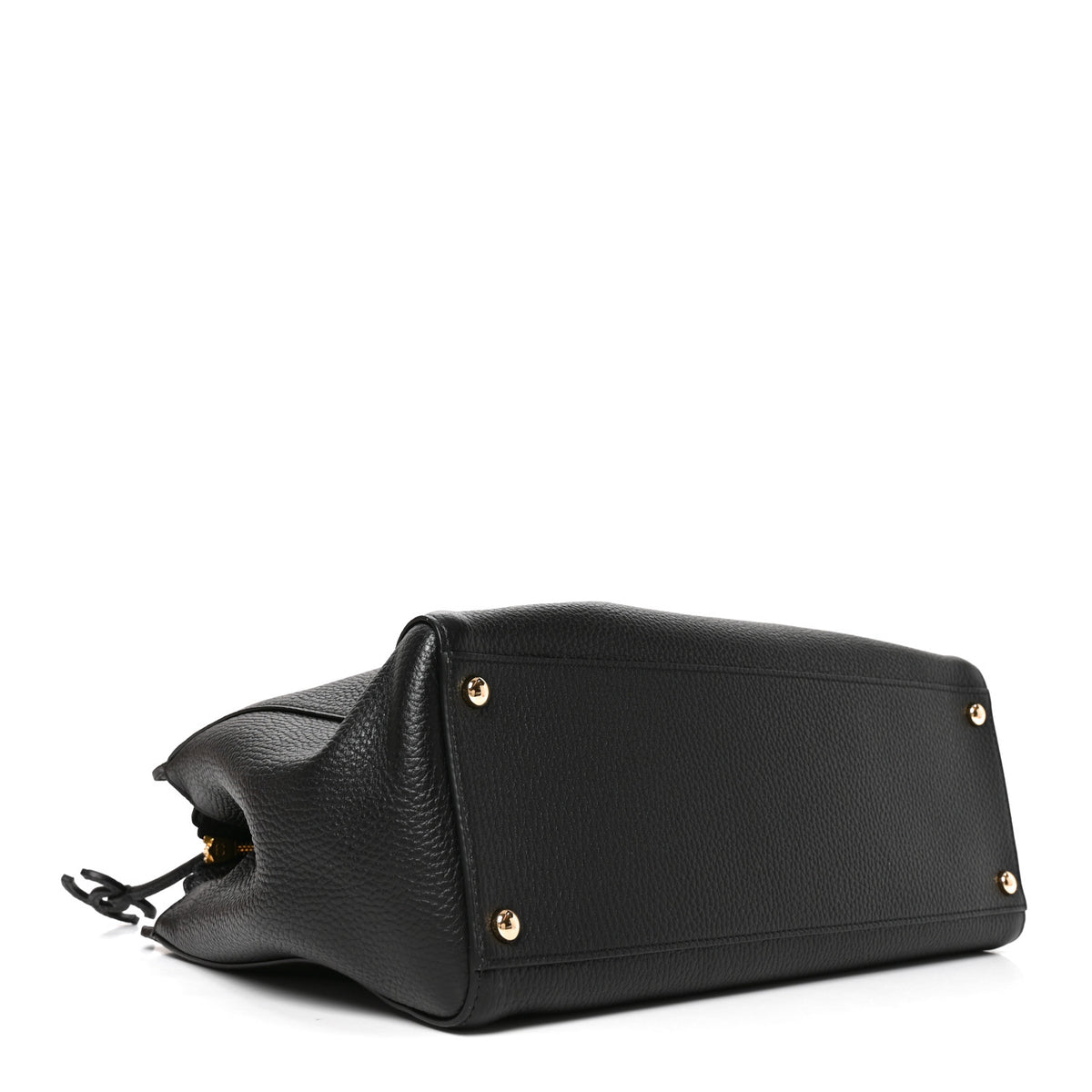 Grained Calfskin Shopping Tote Black