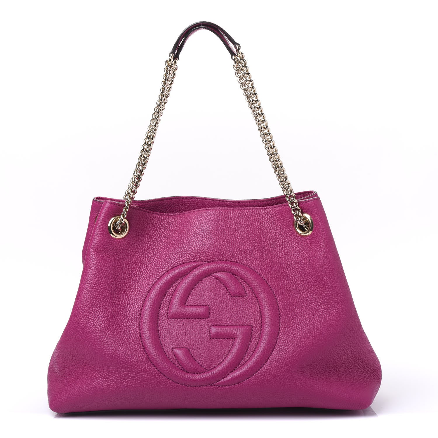 Gucci Cellarius Calfskin Medium Soho Chain Shoulder Bag Bright Bouganville 1 of 11