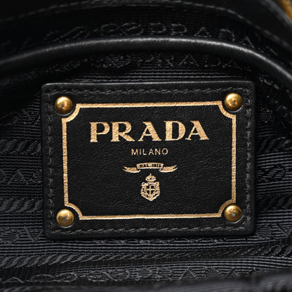 Prada Tessuto Nylon Soft Calfskin Shopping Satchel Black 6 of 16