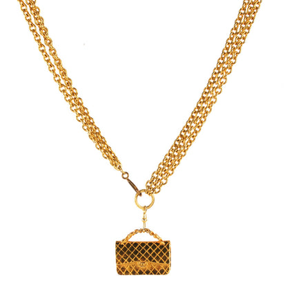 Chanel 2.55 Flap Bag Necklace Gold 1 of 5