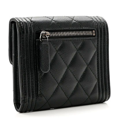Chanel Caviar Quilted Compact Boy Wallet Black 3 of 8