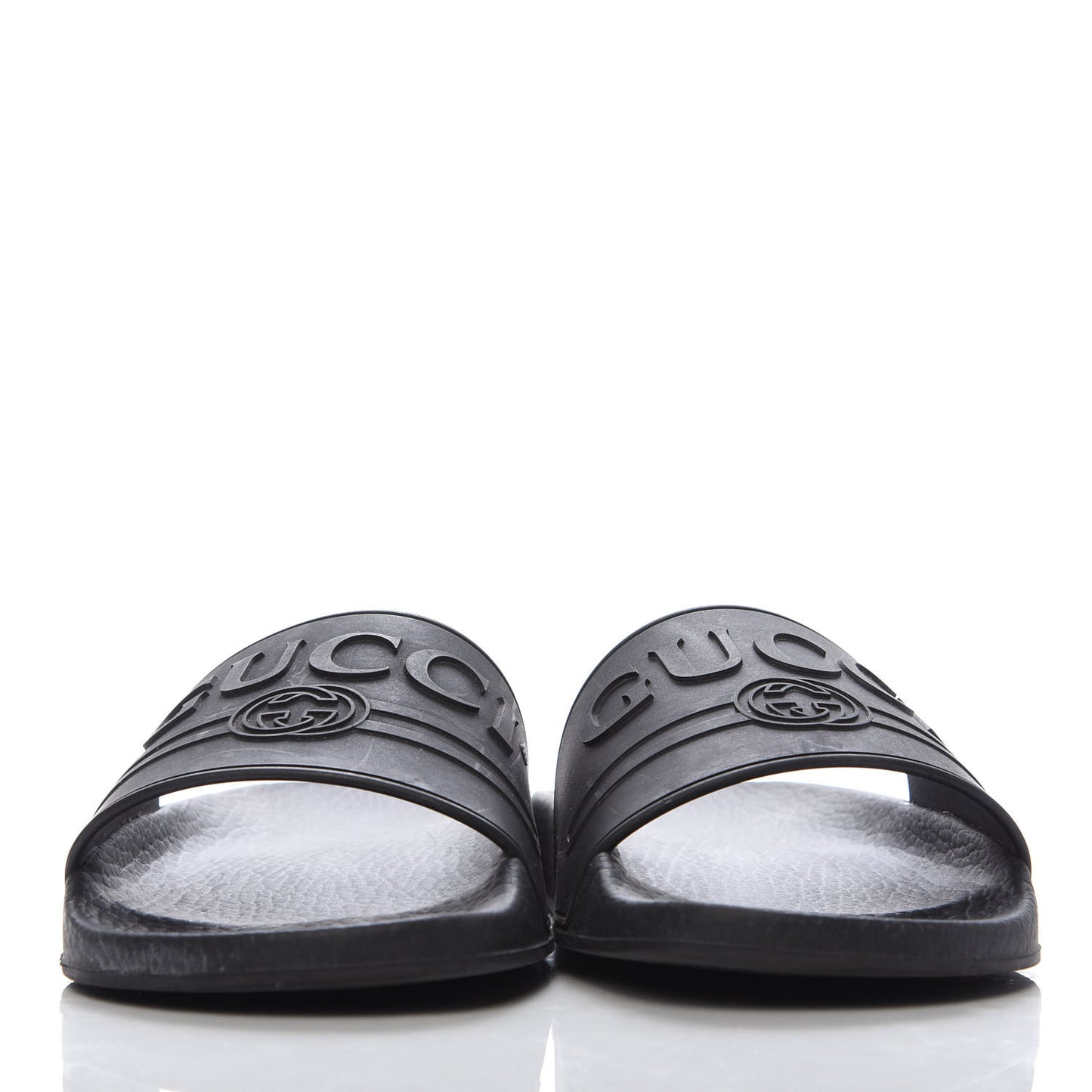 Rubber Womens Logo Slide Sandals 38 Black
