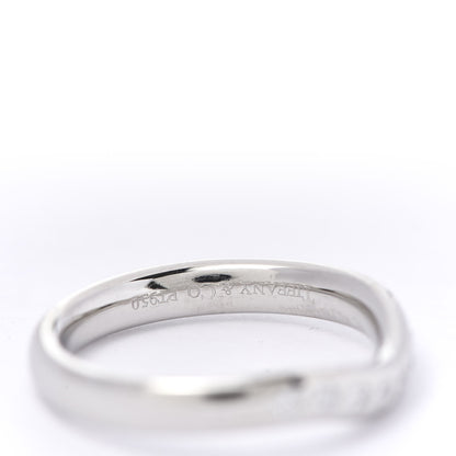 Tiffany Platinum Diamond 3mm Elsa Peretti Curved Wedding Band Ring 48 4.5 4 of 5