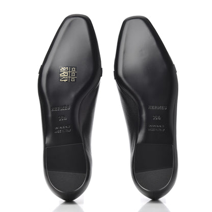 Hermes Goatskin Bilbao Ballerina Flats 36.5 Black 5 of 16