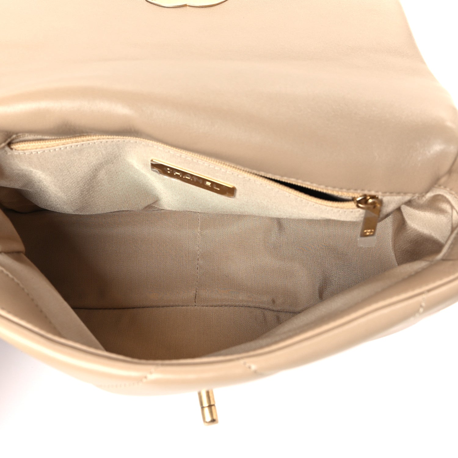 Chanel Lambskin Quilted Medium Chanel 19 Flap Light Beige 5 of 10