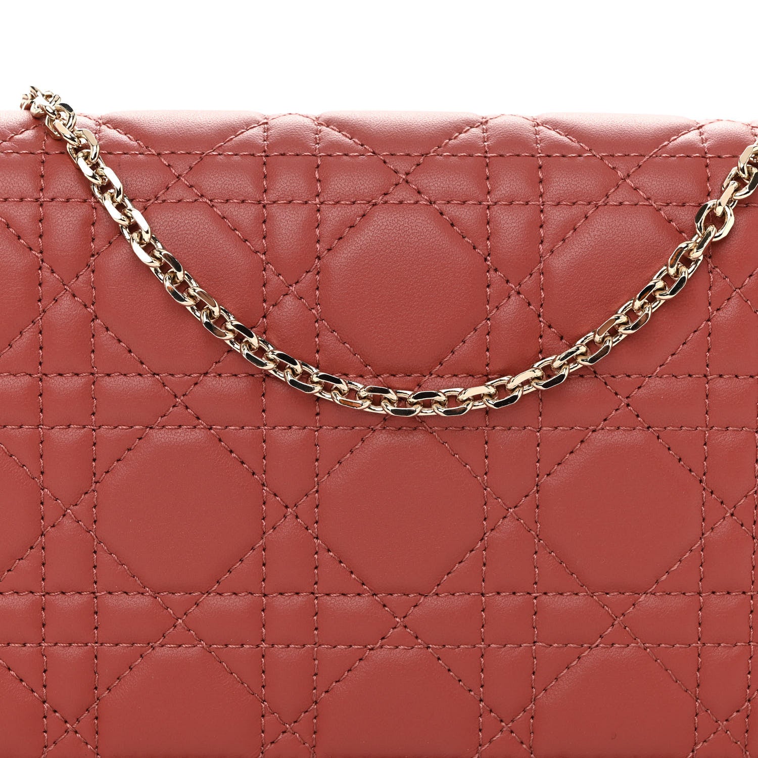 Christian Dior Lambskin Cannage Lady Dior Pouch Rust 8 of 10