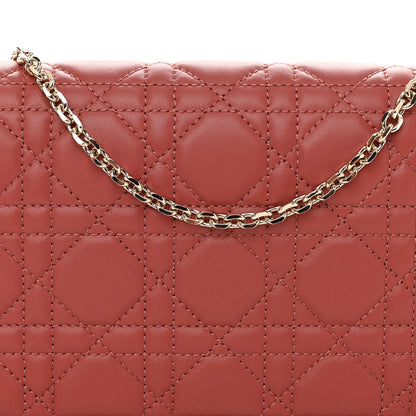 Christian Dior Lambskin Cannage Lady Dior Pouch Rust 8 of 10