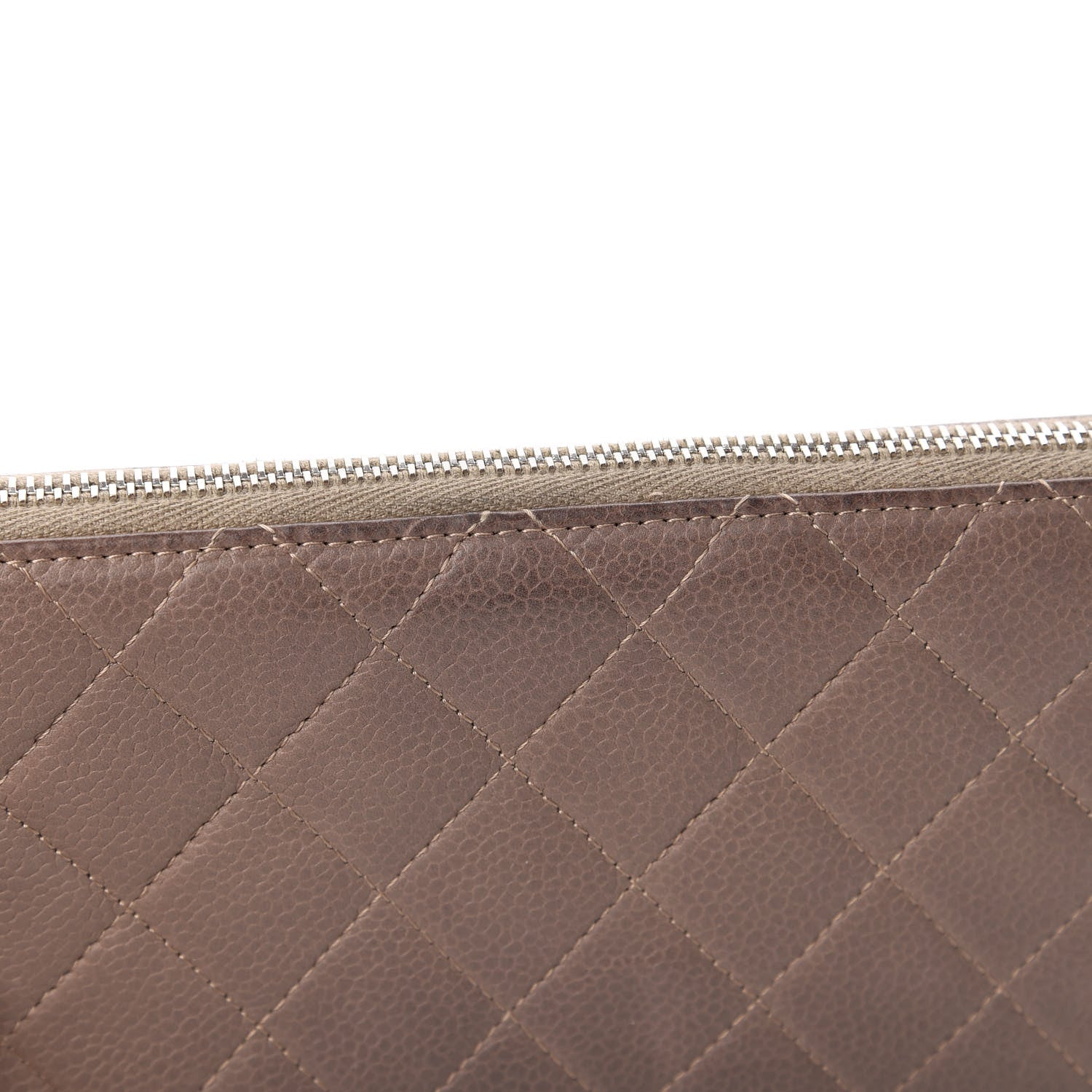 Chanel Caviar Quilted Large Gusset Zip Around Wallet Grey 12 of 12