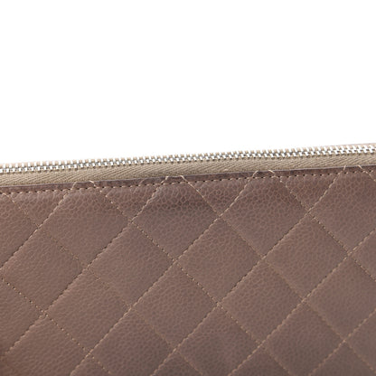 Chanel Caviar Quilted Large Gusset Zip Around Wallet Grey 12 of 12