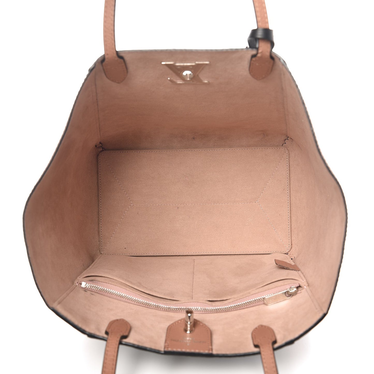 Calfskin Lockme Cabas Bois de Rose Black