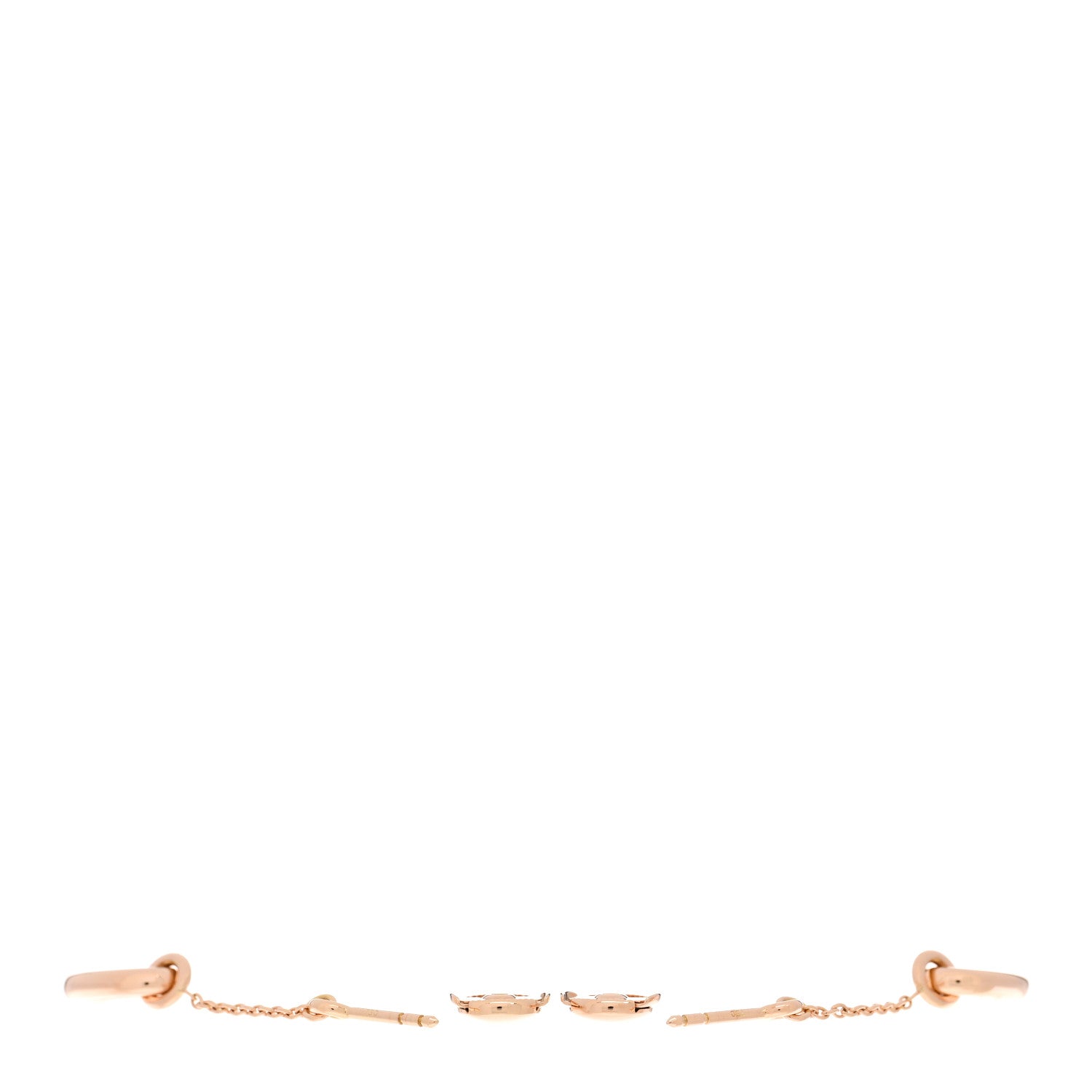 Hermes 18K Rose Gold PM Farandole Drop Earrings 3 of 5