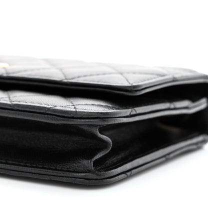 Chanel Lambskin Quilted Trendy CC Wallet On Chain WOC Black 12 of 15