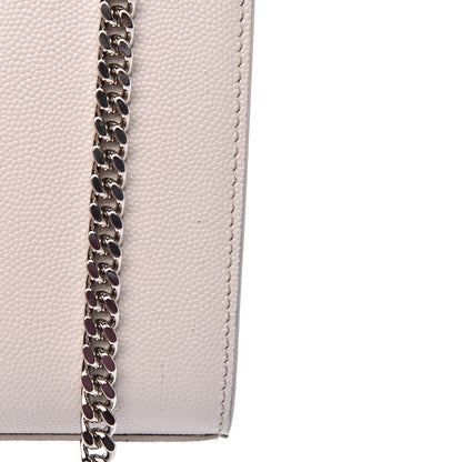 Saint Laurent Grain De Poudre Medium Classic Monogram Kate Satchel Icy White 14 of 15