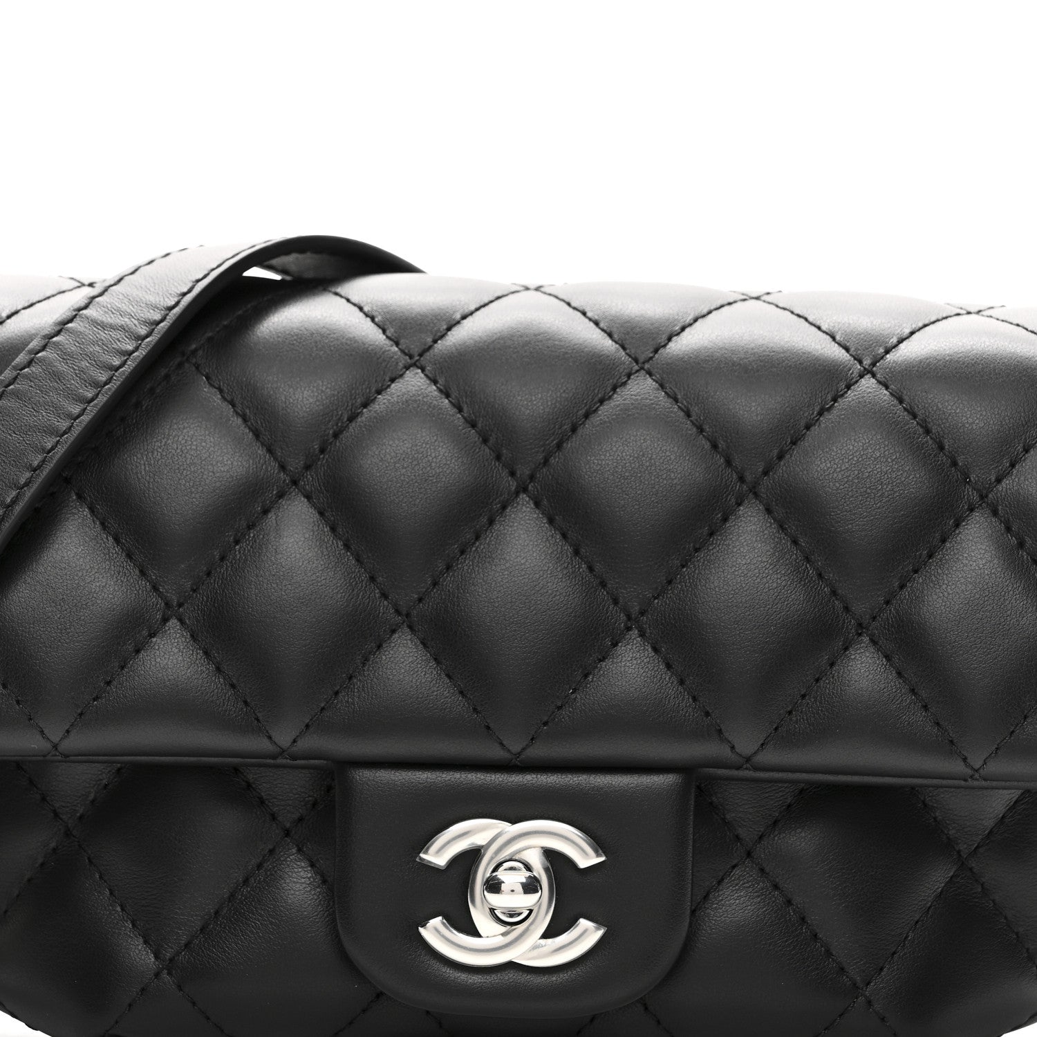 Chanel Calfskin Quilted CC Uniform Flap Belt Bag Black 8 of 10