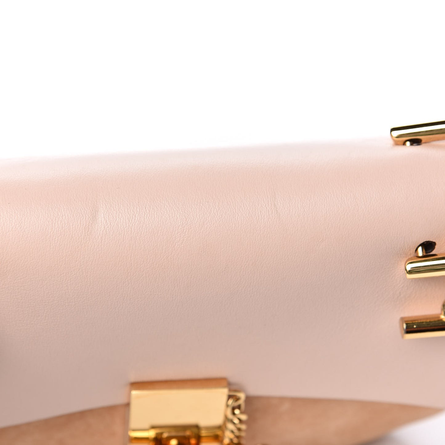 Suede Smooth Calfskin Mini Drew Shoulder Bag Cement Pink