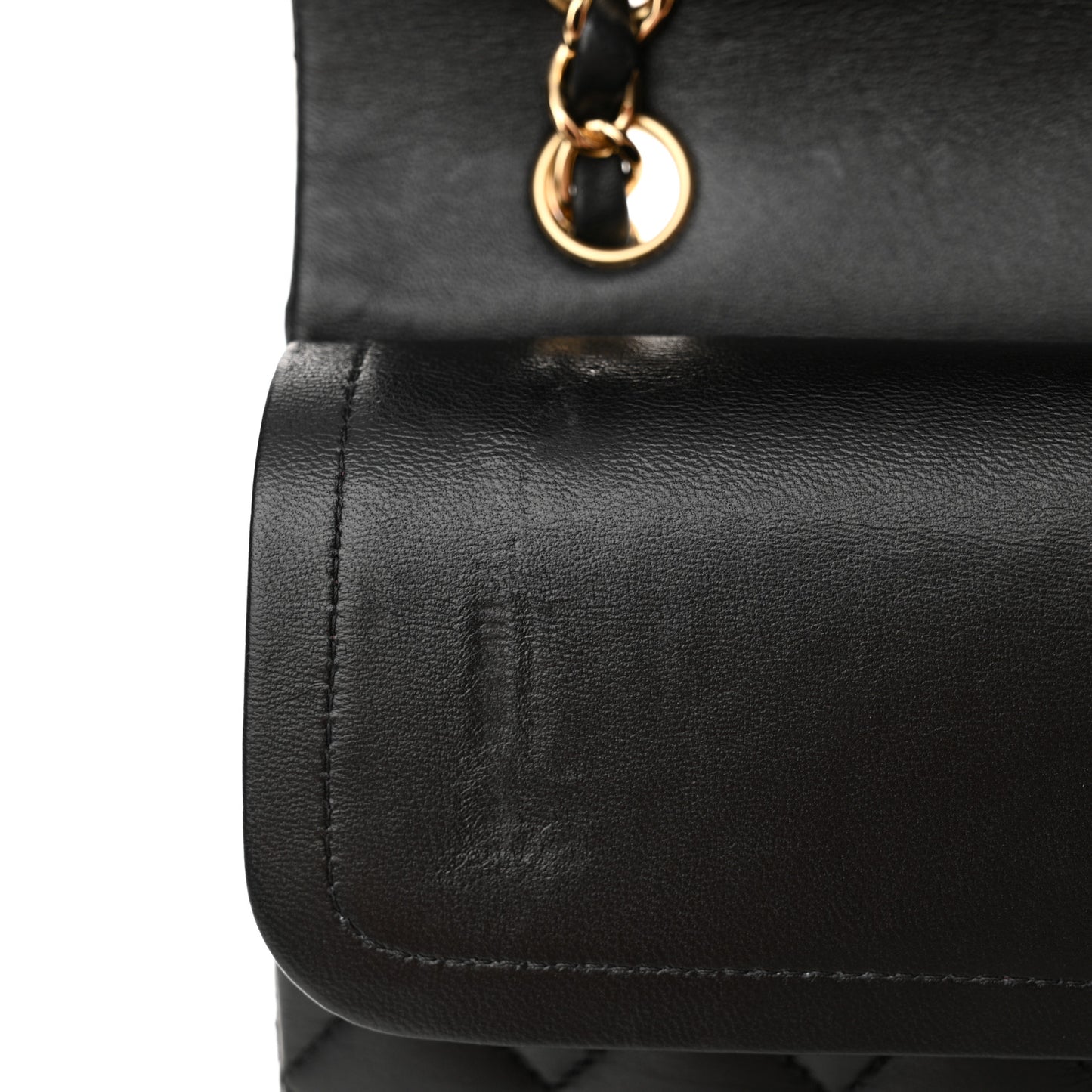 Lambskin Quilted Medium Double Flap Black