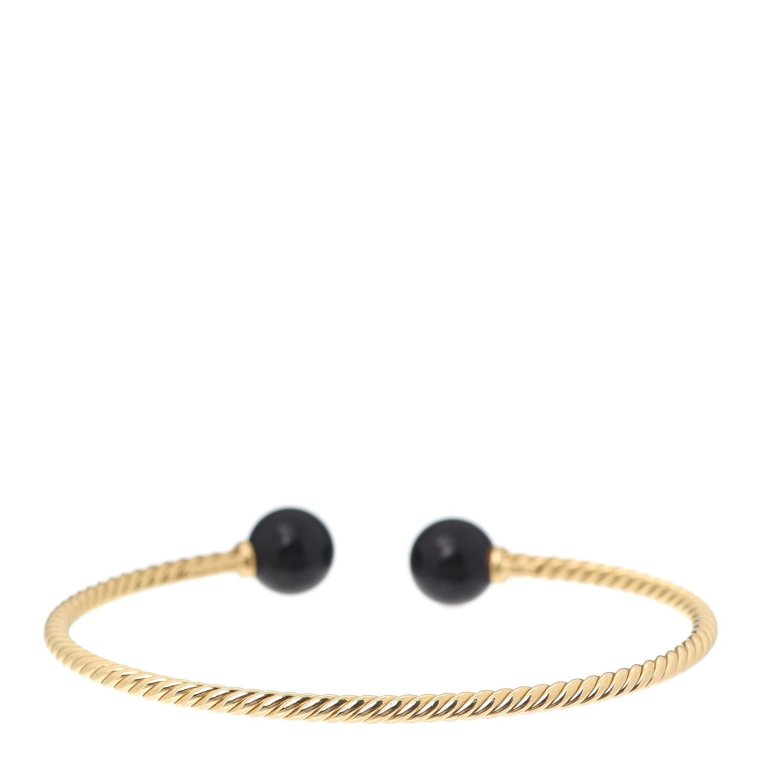 David Yurman 18K Yellow Gold Black Onyx 8.5mm Solari Bracelet 3 of 4