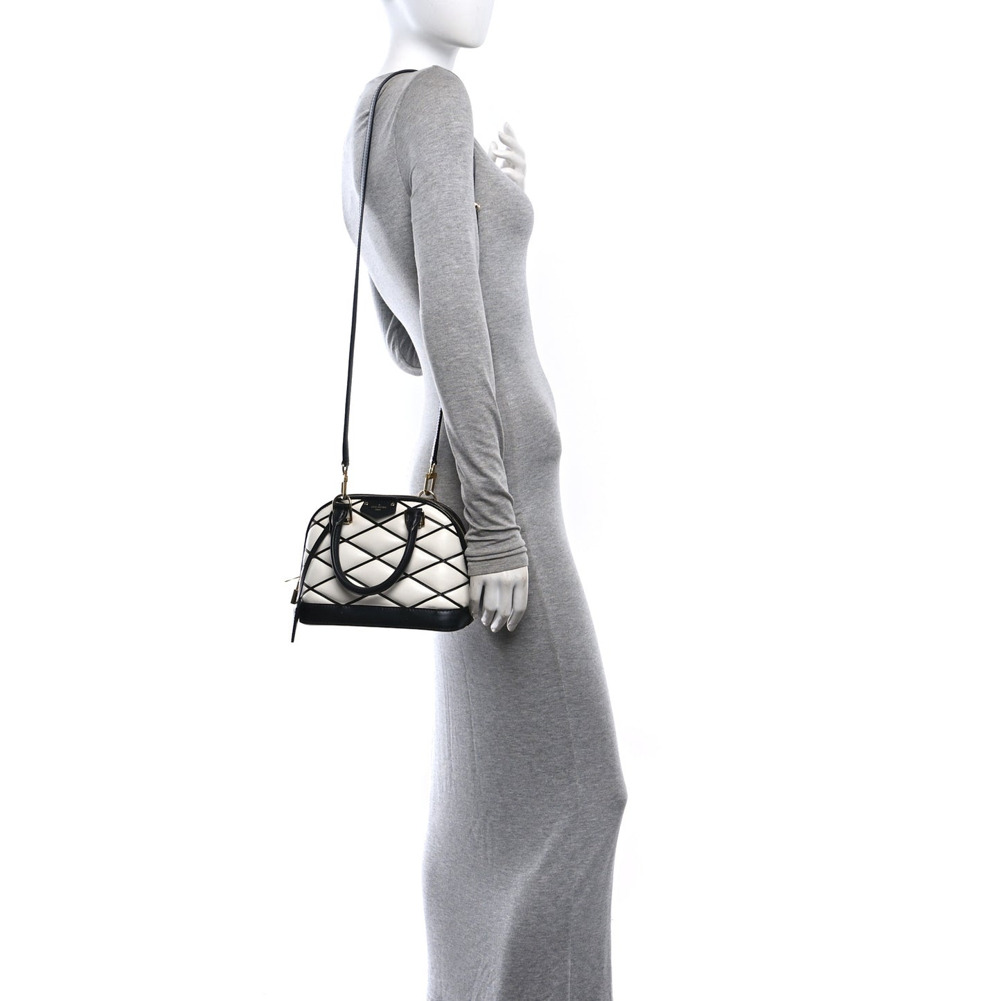 Lambskin Malletage Alma BB Black White