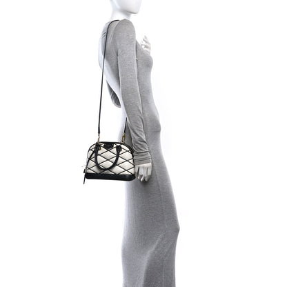 Louis Vuitton Lambskin Malletage Alma BB Black White 2 of 10