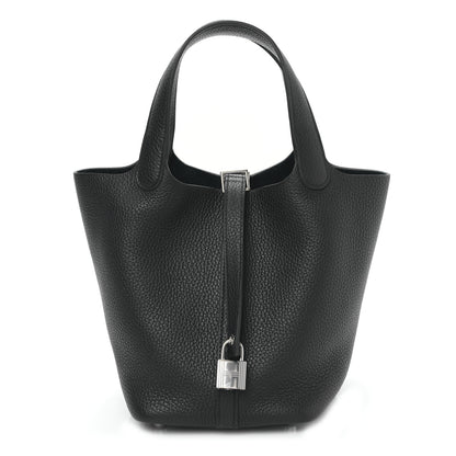 Hermes Taurillon Clemence Picotin Lock 18 PM Black 1 of 9