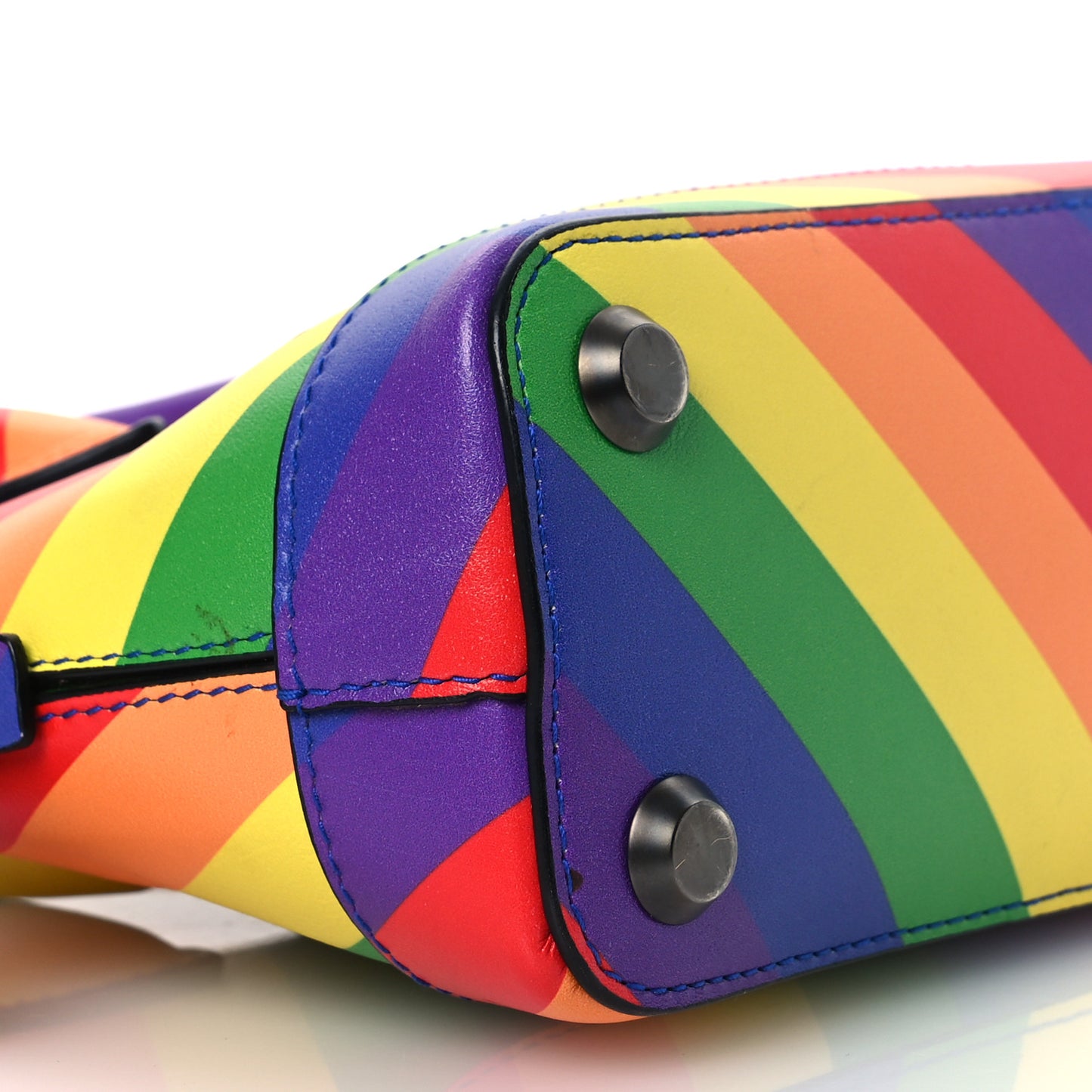 Smooth Calfskin Logo Rainbow XXS Ville Top Handle Bag Multicolor