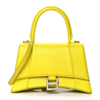 Balenciaga Grained Calfskin Small Hourglass Top Handle Bag Lime 1 of 16