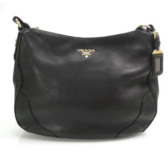 Prada Vitello Daino Shoulder Bag Black 3 of 10