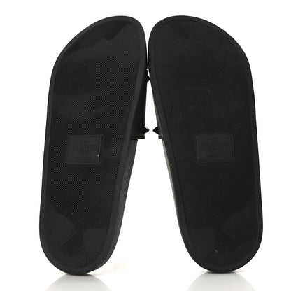 Valentino Garavani Rubber Rockstud Slide Sandals 39 Black 5 of 6
