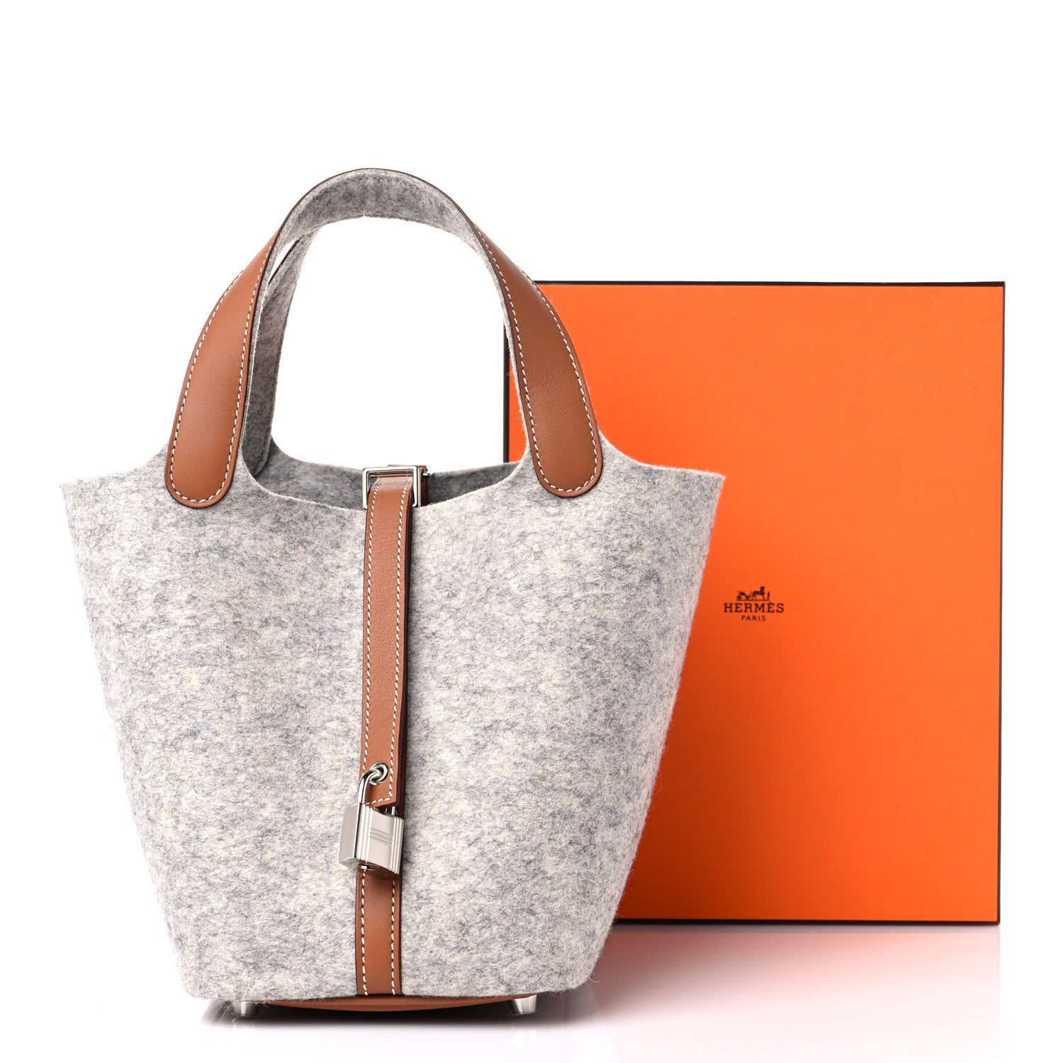 Hermes Feutre Swift Picotin Lock 18 PM Gris Clair Gold 9 of 9