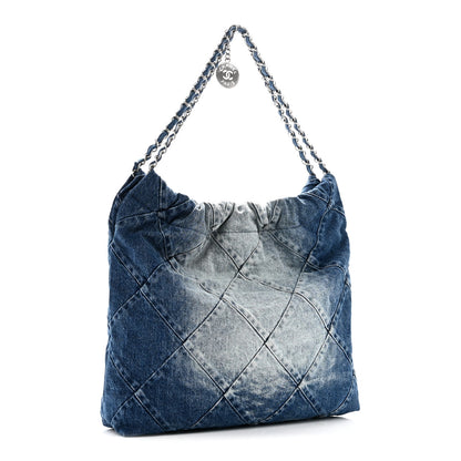 Chanel Denim Quilted Chanel 22 Blue 4 of 11