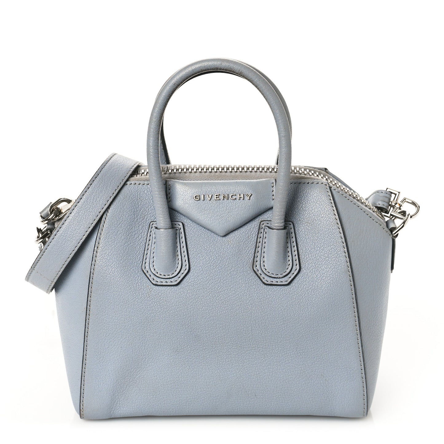 Sugar Goatskin Mini Antigona Baby Blue