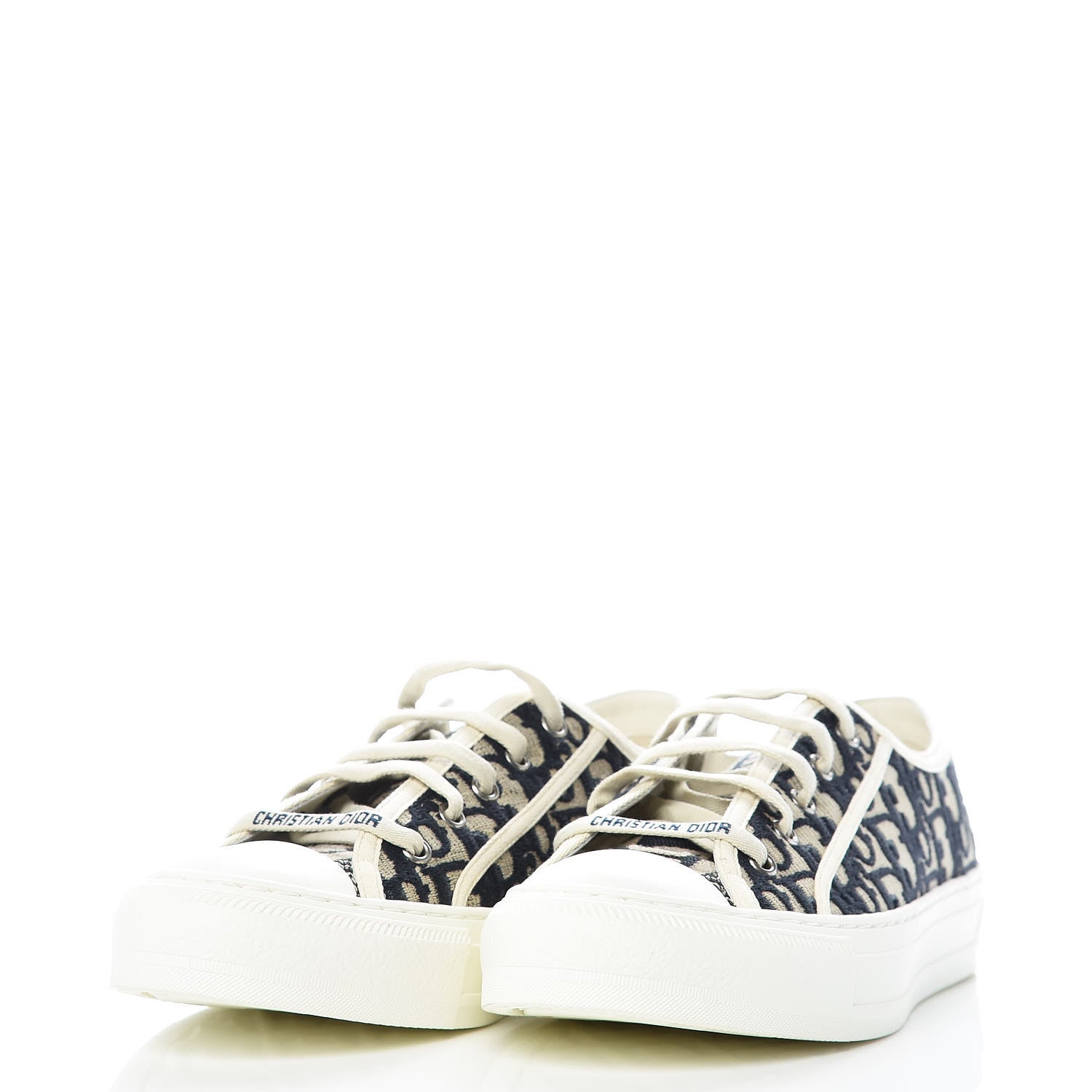 Christian Dior Canvas Oblique Walk'N'Dior Low Top Sneakers 39 Deep Blue 3 of 10
