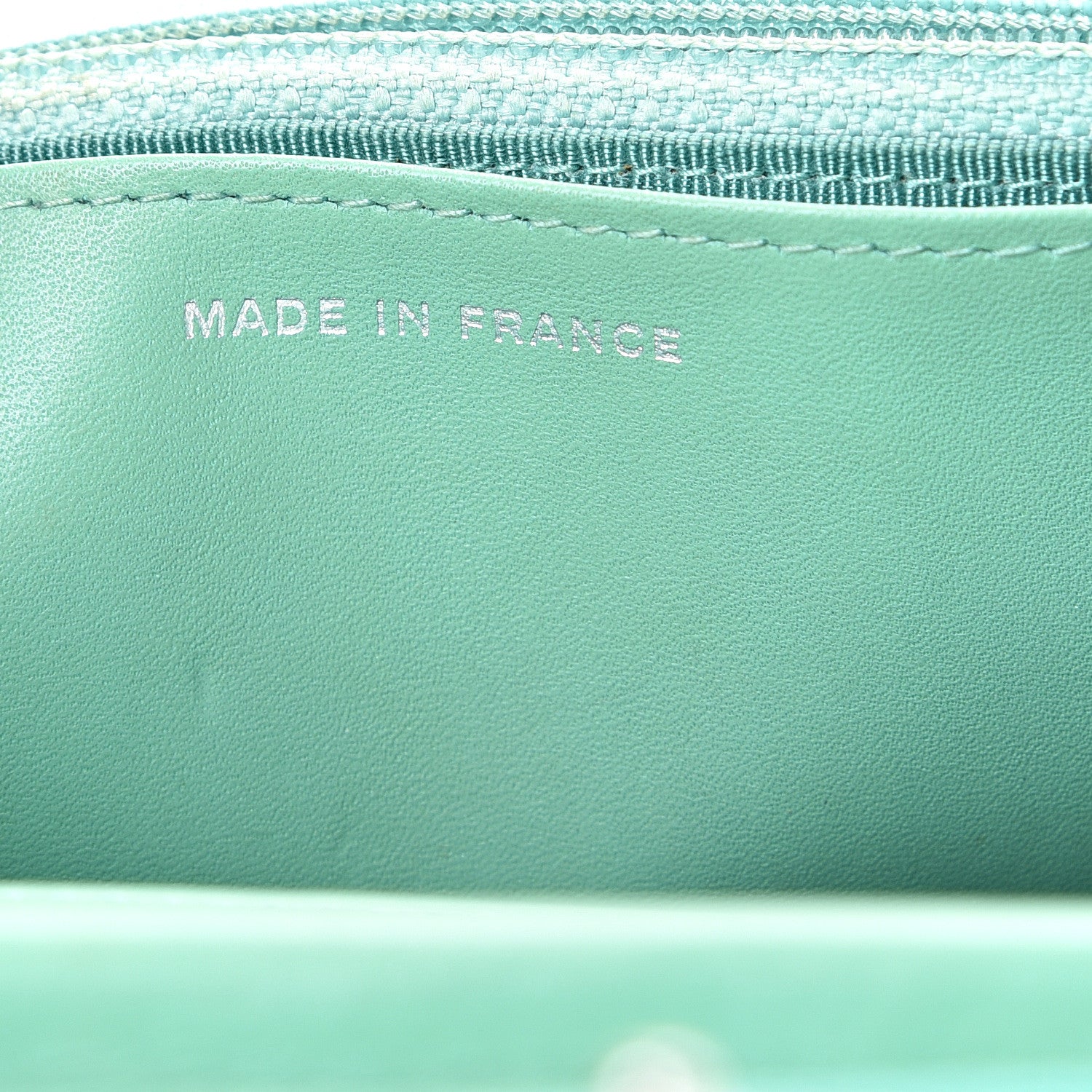 Chanel Patent Quilted Wallet On Chain WOC Green 6 of 18