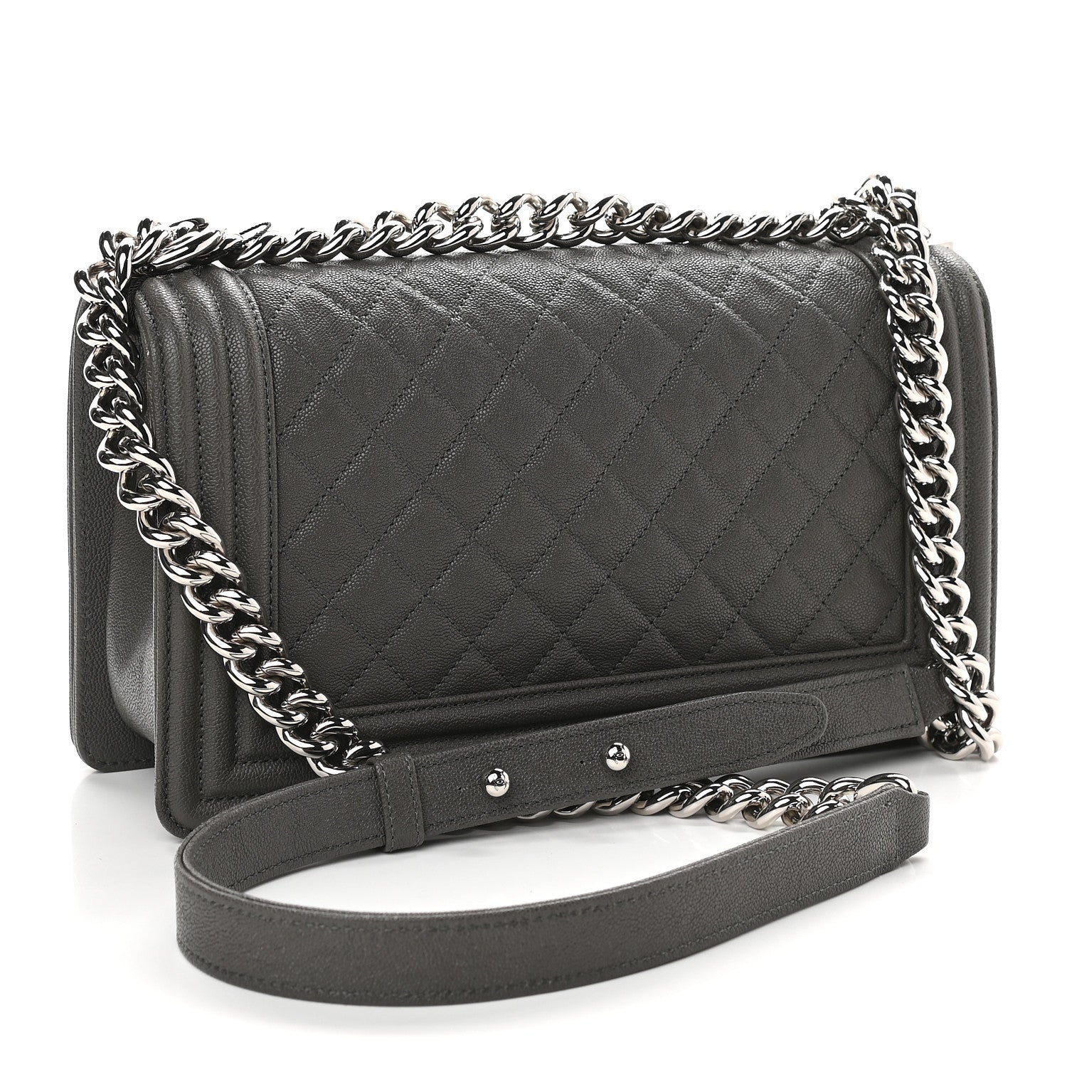 Chanel Caviar Quilted Medium Boy Flap Grey 3 of 9