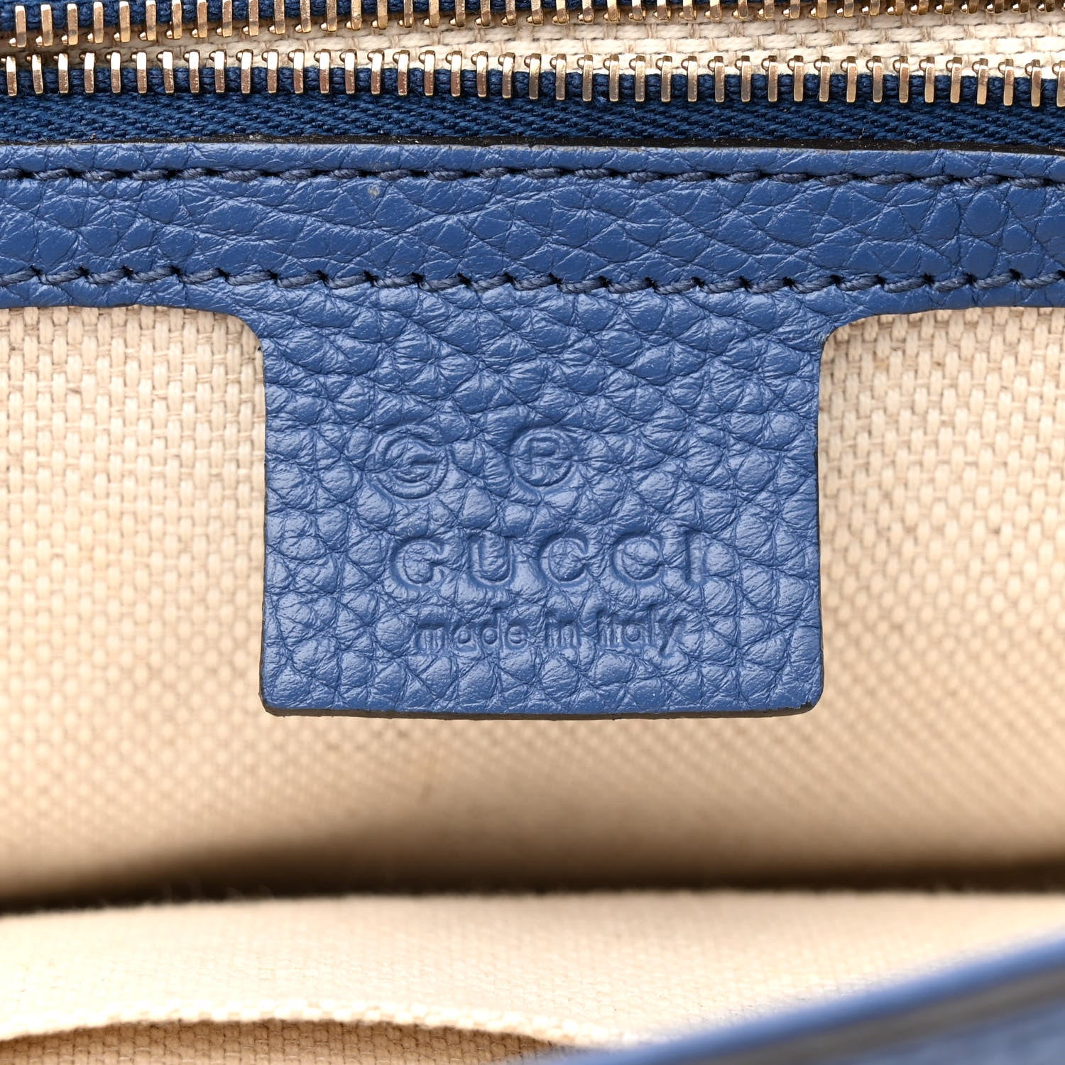 Gucci Pebbled Calfskin Medium Soho Flap Crossbody Caspian 6 of 12