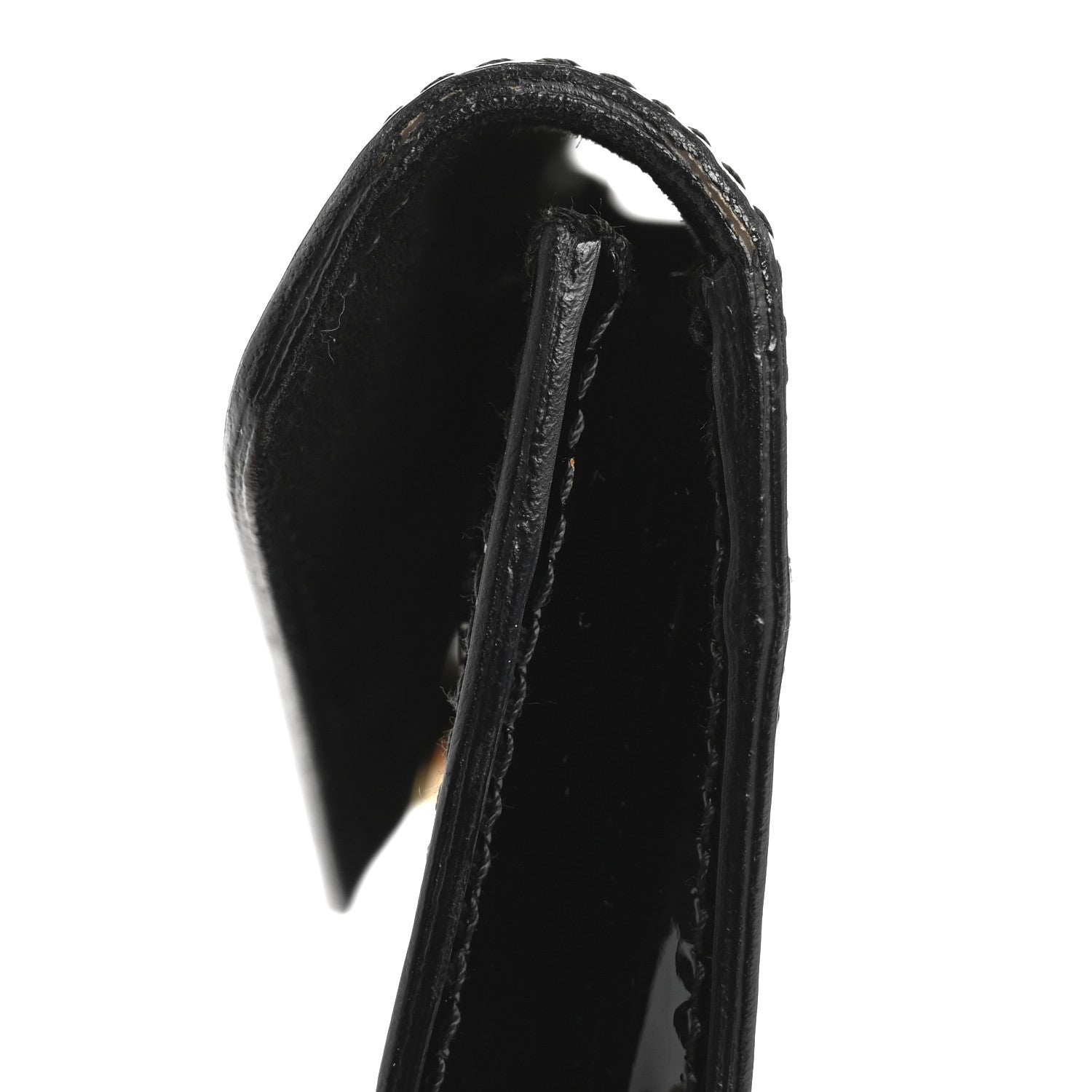 Saint Laurent Patent Y-Mail Zip Around Wallet Black 9 of 12