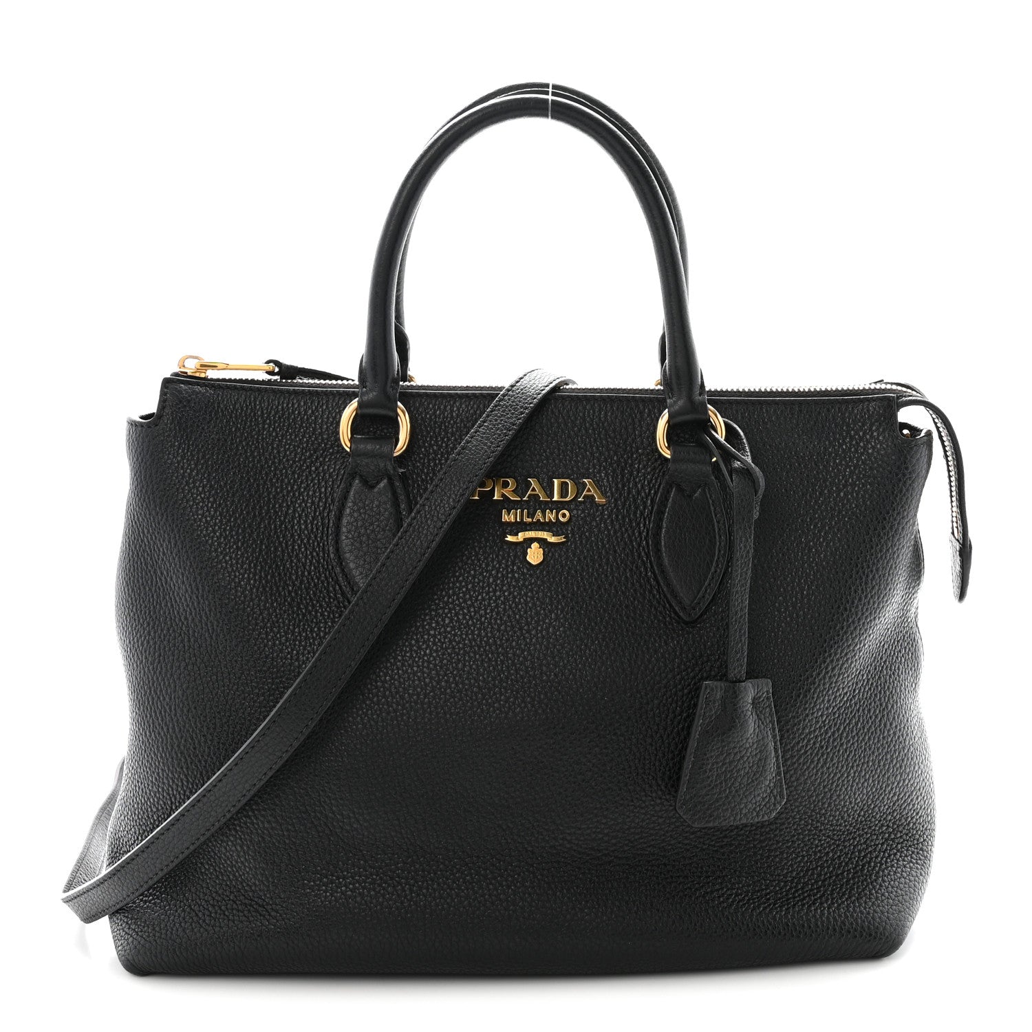 Prada Vitello Phenix Tote Black 1 of 9
