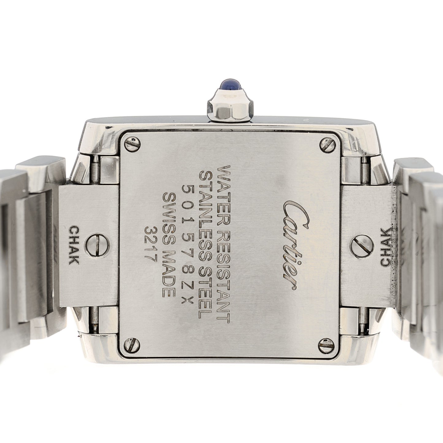 Stainless Steel Diamond Bezel 20mm Tank Francaise Quartz Watch