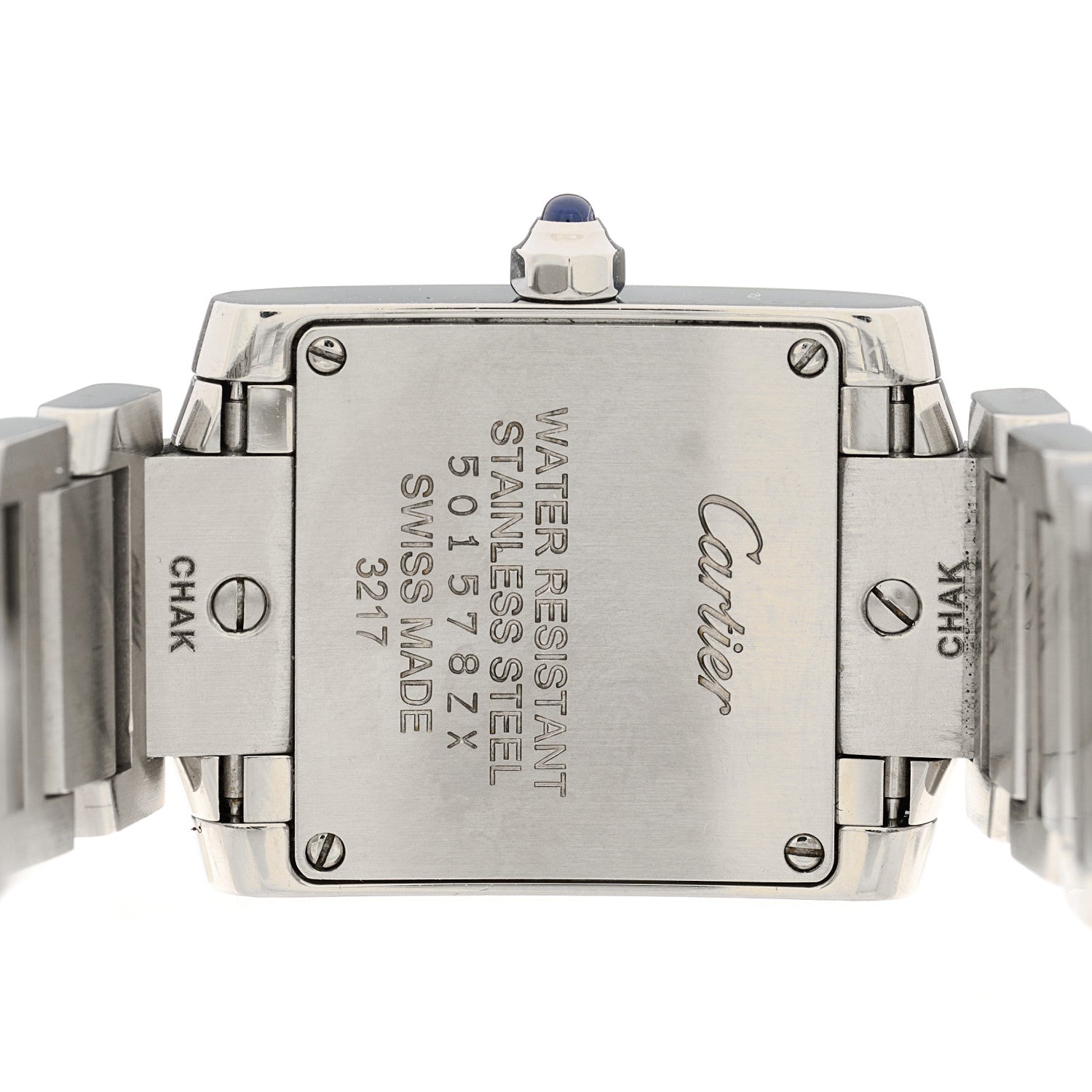 Cartier Stainless Steel Diamond Bezel 20mm Tank Francaise Quartz Watch 4 of 5
