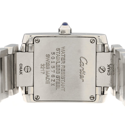 Cartier Stainless Steel Diamond Bezel 20mm Tank Francaise Quartz Watch 4 of 5