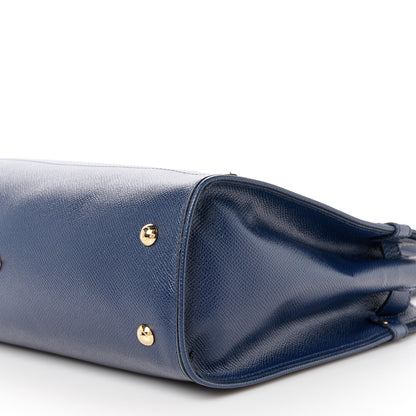Salvatore Ferragamo Calfskin Briana Tote Navy 10 of 11