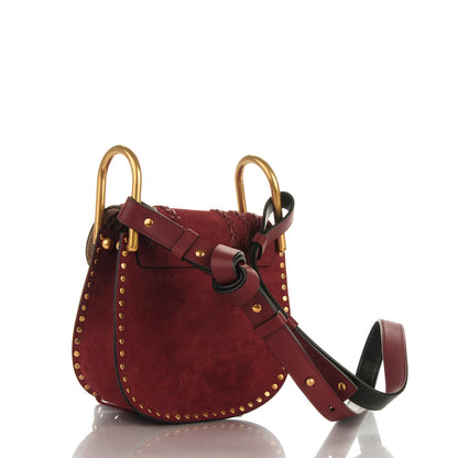 Chloe Suede Calfskin Braided Mini Hudson Shoulder Bag Sienna Red 3 of 7