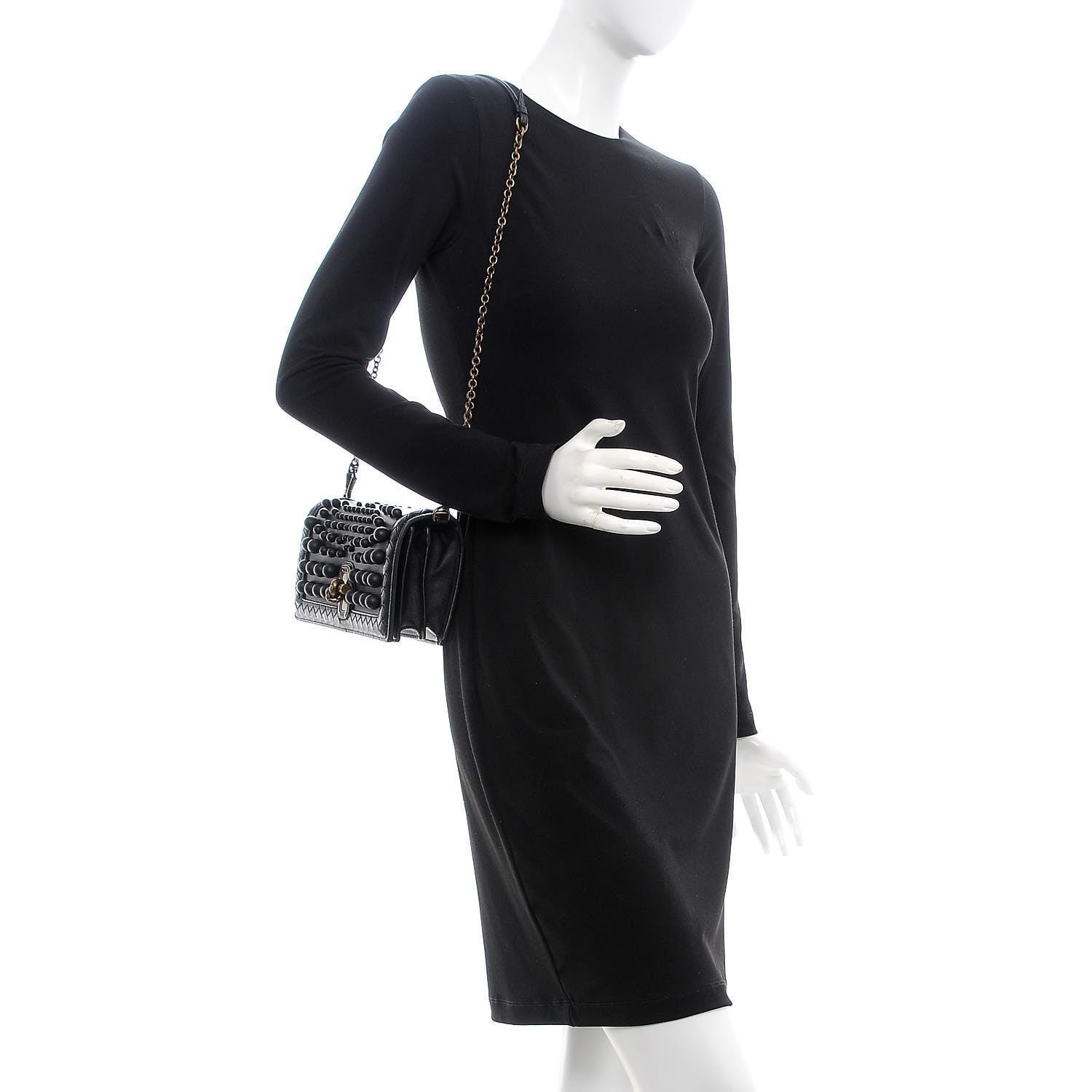 Bottega Veneta Nappa Spheres Knot Clutch Black 2 of 7