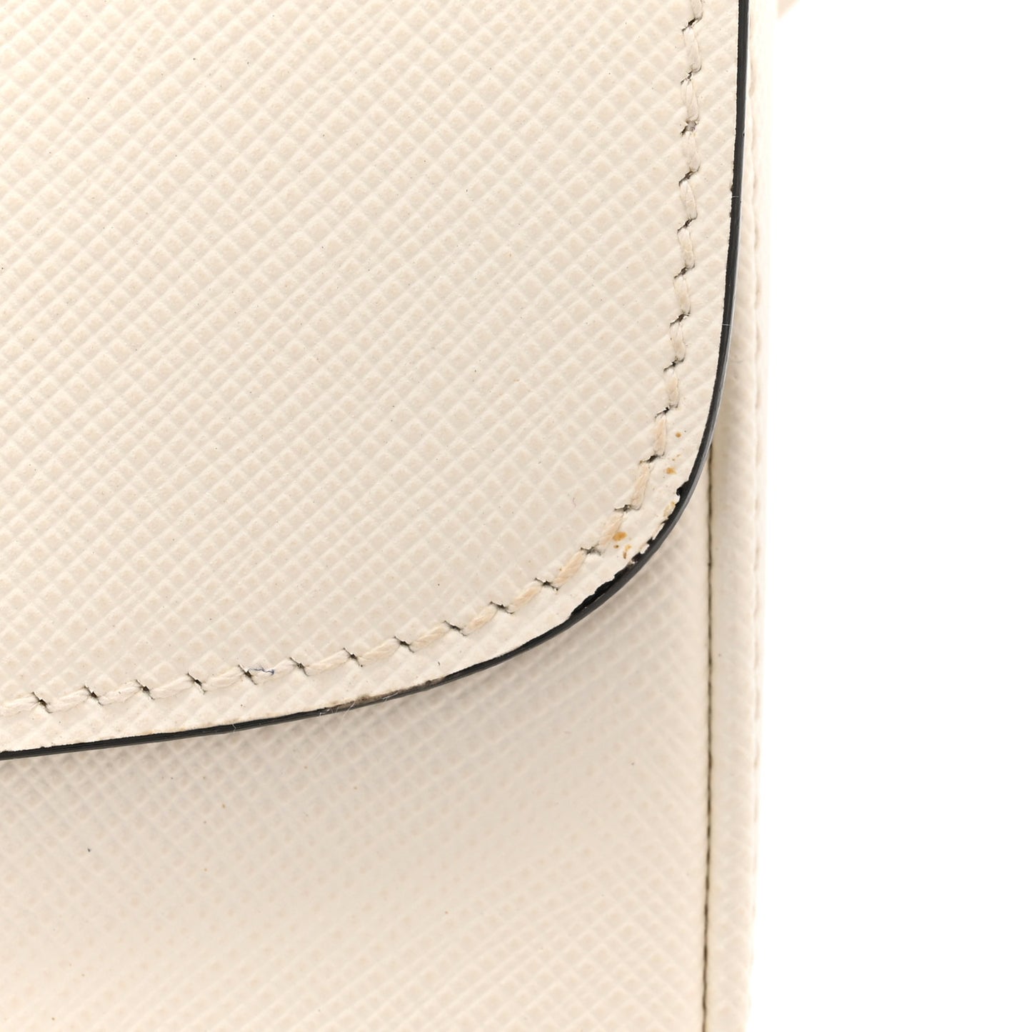 Saffiano Lux Embleme Flap Shoulder Bag White