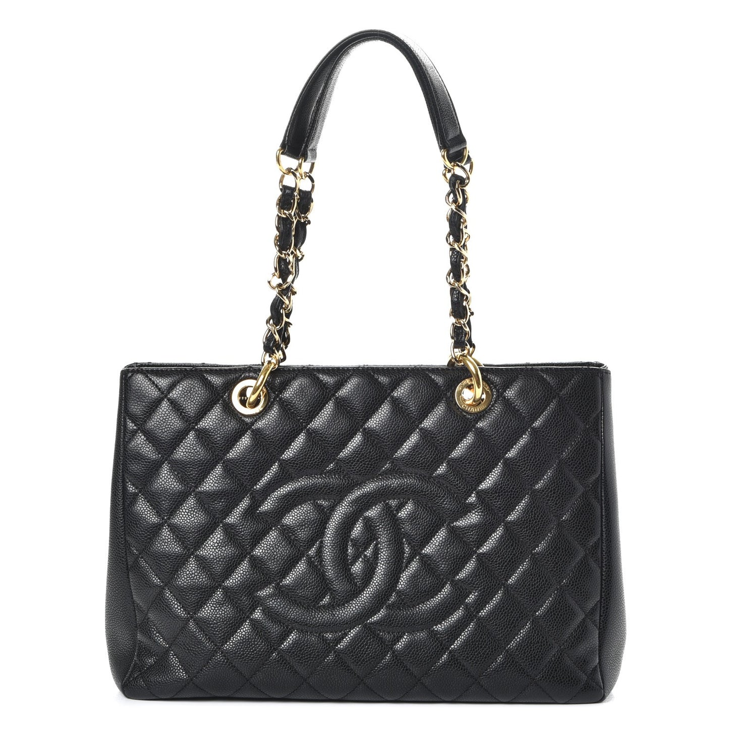 Caviar Quilted Grand Shopping Tote GST Black