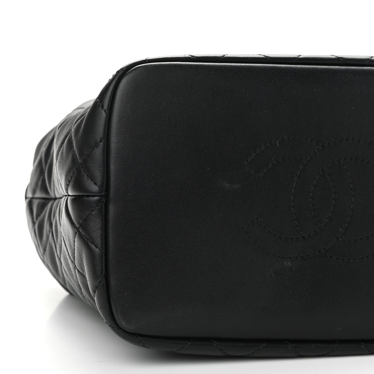 Lambskin Quilted Large Perfect Meeting Hobo Black