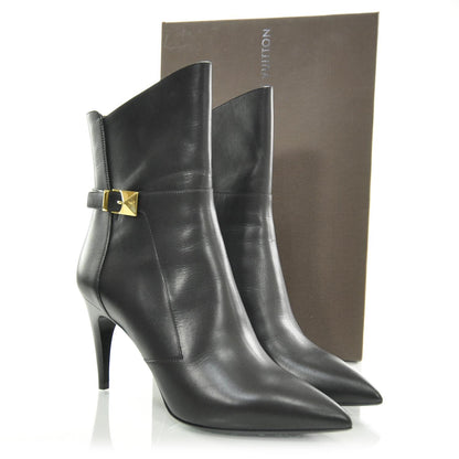 Louis Vuitton Leather Black High Heel Ankle Boots 38 4 of 8