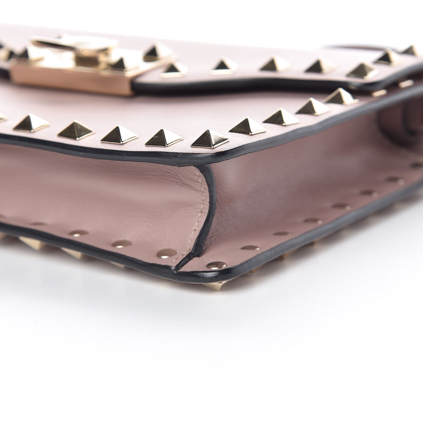 Vitello Rockstud Shoulder Flap Bag Poudre